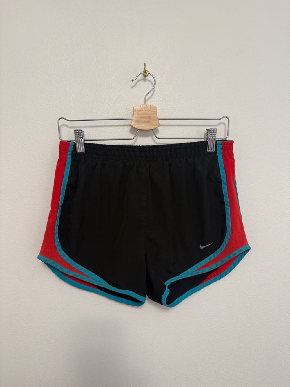Nike Dri-Fit Black, Red, and Blue Running Shorts